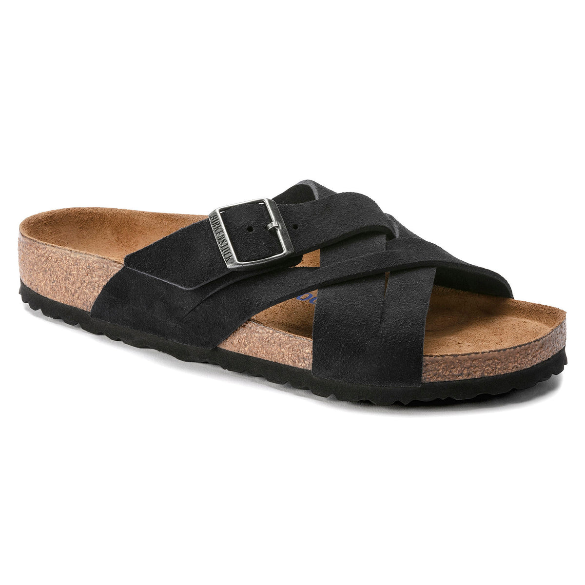 NWOB $150 Mens Size 11/11.5 White Suede Birkenstocks Size 44 Lugano Soft Footbed Birkenstock Lugano Soft Footbed – Walking Depot main image 3