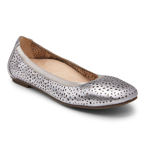 Vionic Robyn Flat in Pewter - Right 3/4 View