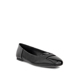 Black flat shoe on a white background