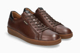 Brown on Brown men's sneakers with black accent on heel