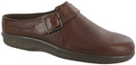 SAS Clog in Woven Brown Leather - 3/4 View