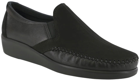 SAS Dream in Charcoal Nubuck / Black Leather - 3/4 View