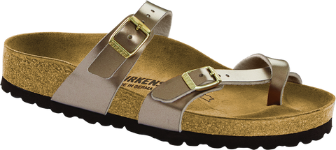 Birkenstock Mayari in Electric Metallic Taupe Birko-Flor