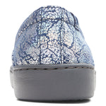 Vionic Avery Pro Metallic in Blue Metallic Leather - Rear View