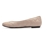Vionic Desiree Quilted Flat in Nude Leather - Inside View