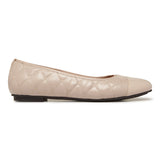 Vionic Desiree Quilted Flat in Nude Leather - Outside View