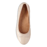 Vionic Desiree Quilted Flat in Nude Leather - Top View