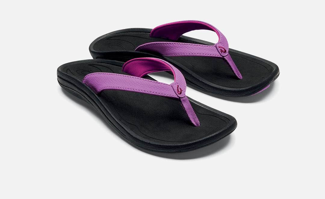 Tongs Olukai Hoopio Kulapa Kai - Taille 6 Femme, Noir Et Cotton Candy, Neuf En Boîte