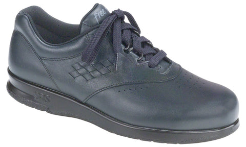 SAS Freetime in Navy Leather - Right 3/4 View