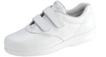 SAS Me Too in White Leather - Left 3/4 View