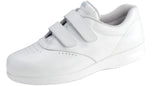 SAS Me Too in White Leather - Left 3/4 View
