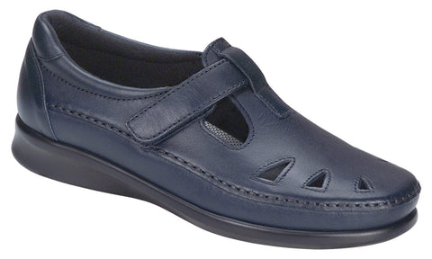SAS Roamer in Navy Leather - Right 3/4 View