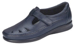 SAS Roamer in Navy Leather - Left 3/4 View