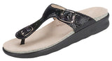 SAS Sanibel in Black Snake Leather - Left 3/4 View