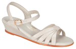 SAS Strippy in Bone Patent Leather - Right 3/4 View