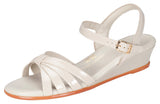 SAS Strippy in Bone Patent Leather - Left 3/4 View