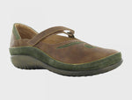 Naot Matai in Saddle Brown Leather / Oily Olive Suede