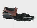 Naot Papaki in Black Velvet Nubuck / Cinnamon Leather